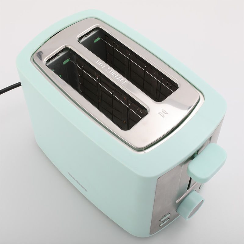 220V~240V broodrooster van staal Retro Style Esthetisch 2 Slice Toaster Pastel Groen voor huishoudelijke apparaten broodrooster prijs goed
