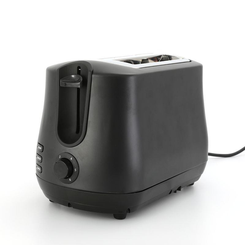 Zwarte Wide Slot 2 Slice Toaster met Pop Up Reheat Ontdooien Functies 6-Shade Control toaster machine