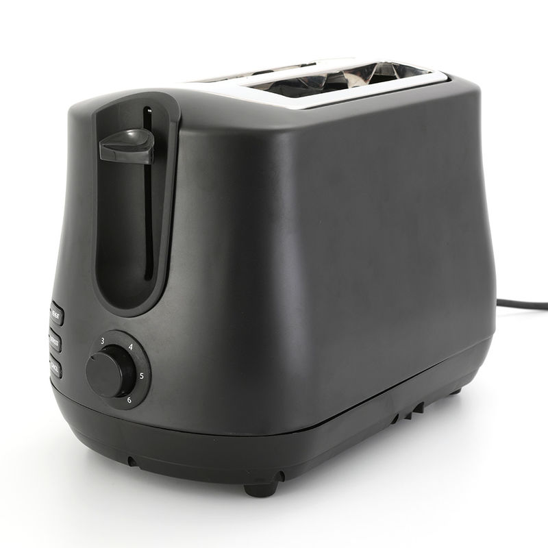 Zwarte Wide Slot 2 Slice Toaster met Pop Up Reheat Ontdooien Functies 6-Shade Control toaster machine
